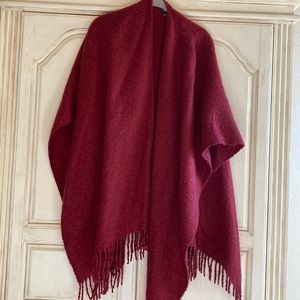 Crimson Wrap Poncho